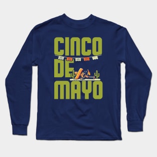 Cinco De Mayo Party Text Design Long Sleeve T-Shirt